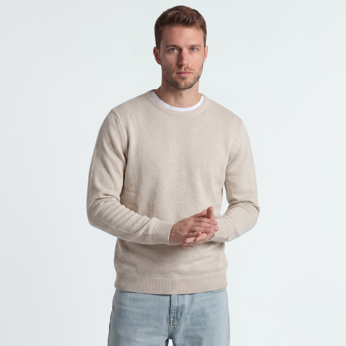 Sweater Brixham con escote redondo Classic fit
