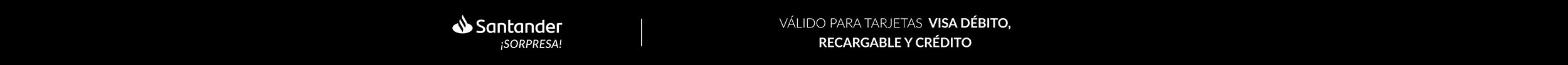 Santander válido para tarjetas Visa Débito, Recargable y Crédito